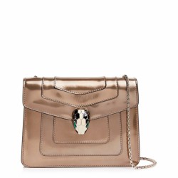 BVLGARI Serpenti Forever metallic-leather shoulder bag