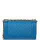 1Chanel Blue Quilted Calfskin Medium Boy Bag Silver Hardware