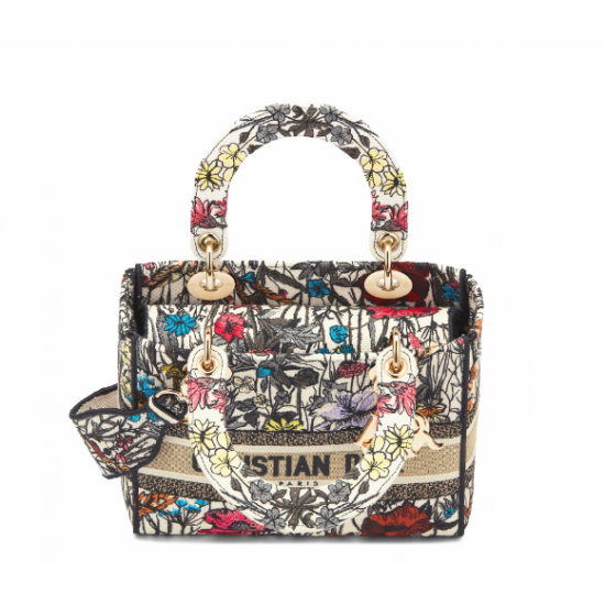 1Dior Lady D-Lite five-pattern embroidery garden flower handbag 1Dior Lady D-Lite five-pattern embroidery garden flower handbag