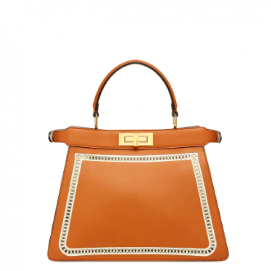 FENDI 1PEEKABOO ISEEU MEDIUM Embroidered brown leather bag FENDI 1PEEKABOO ISEEU MEDIUM Embroidered brown leather bag