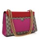 1GUCCI GG Supreme Monogram Medium Padlock Shoulder Bag Hibiscus Pink