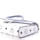 MCM Calfskin Visetos Monogram Millie Color Block Crossbody Bag White Mood Indigo